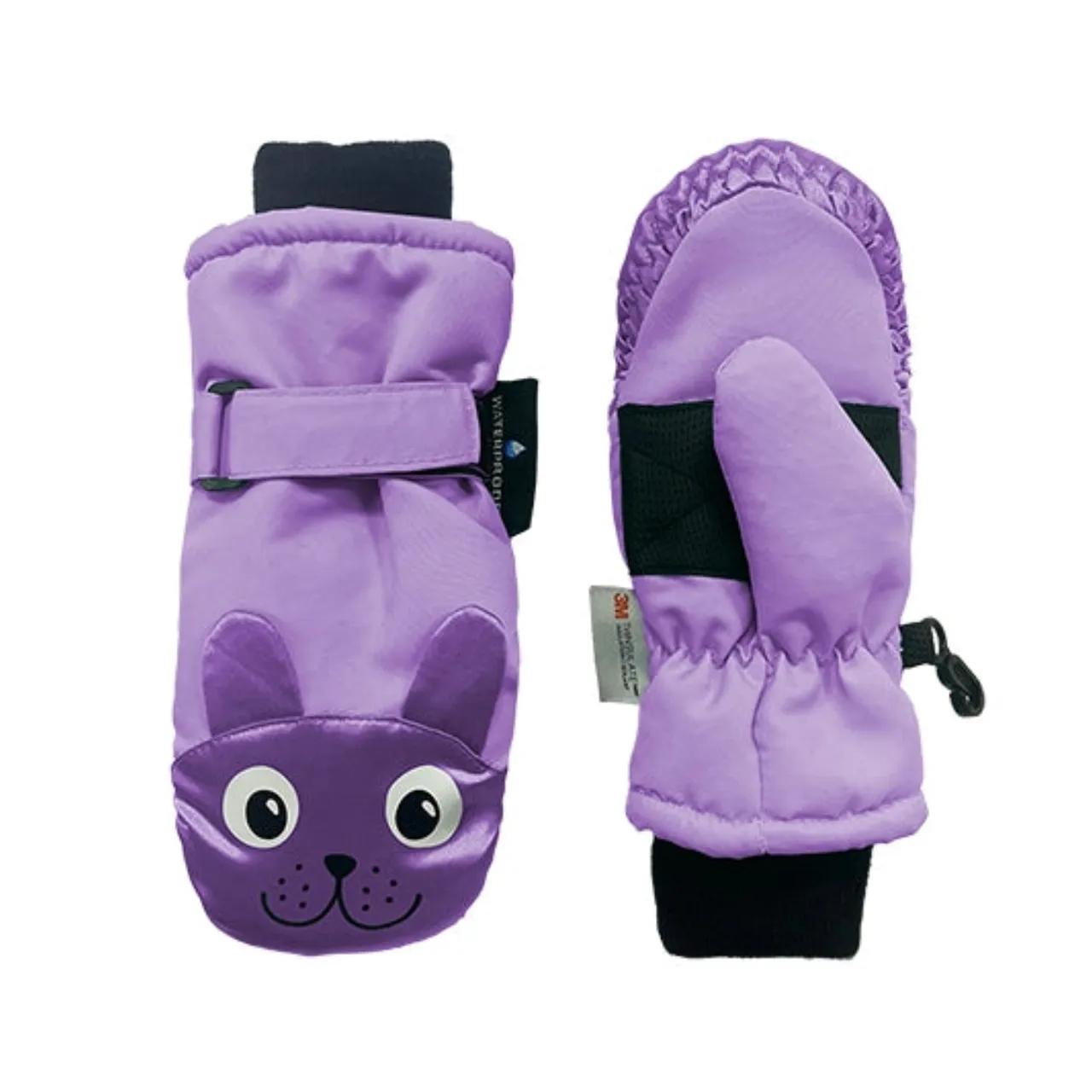 Animal Face Tusser Ski Mittens - Toddler
