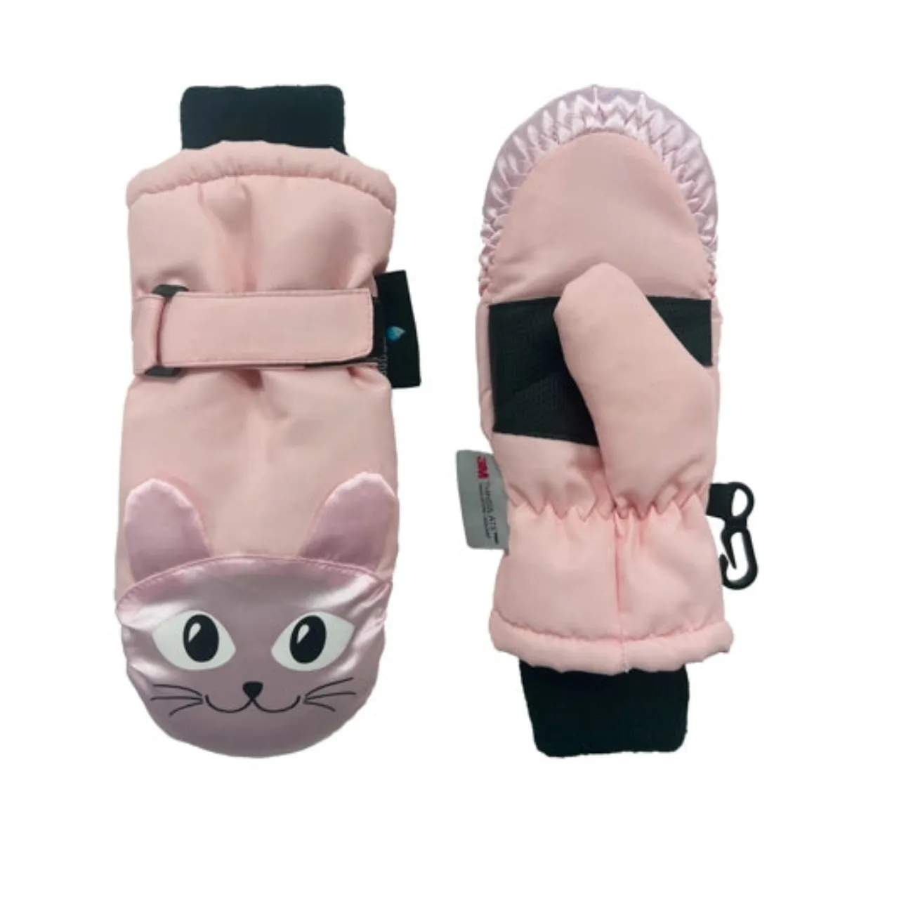 Animal Face Tusser Ski Mittens - Toddler