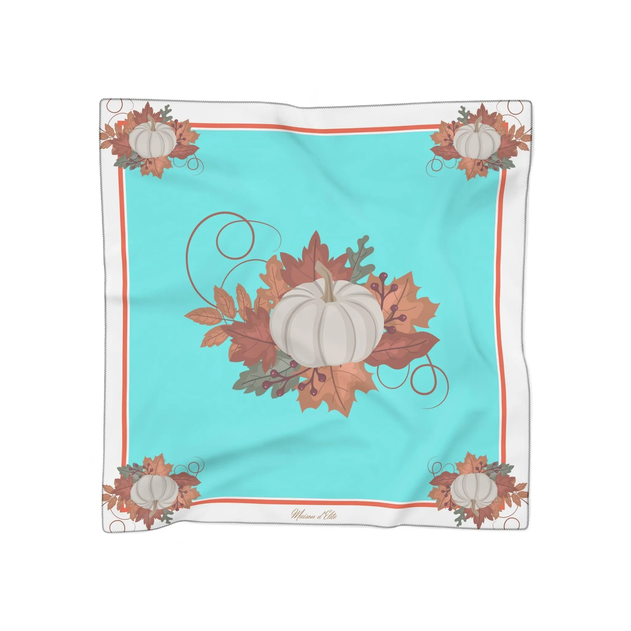 Autumn Serenity Lightweight Sheer Scarf with Leaf Motif - Effortless Style Enhancer