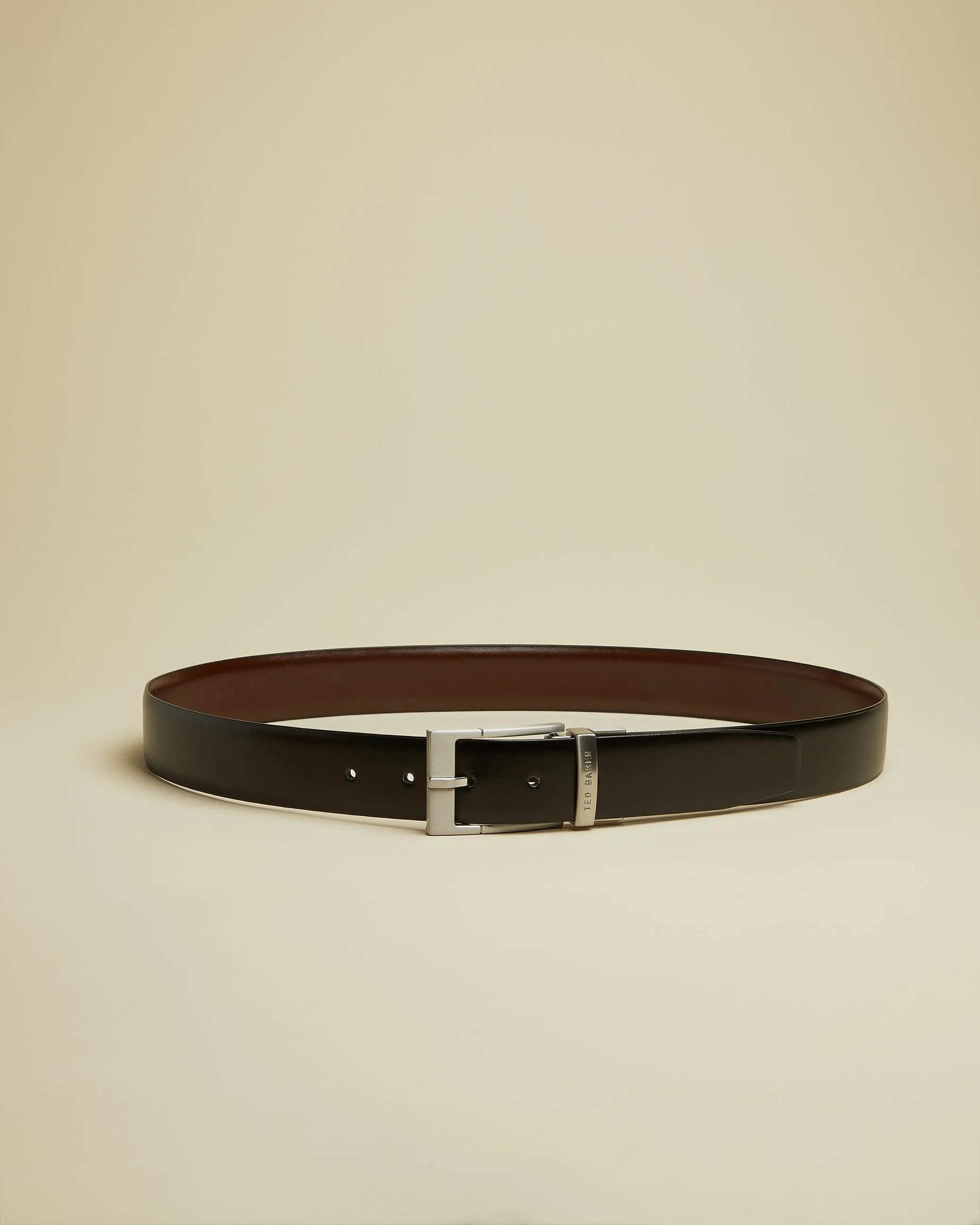 Connary Reversible Leather Belt Black