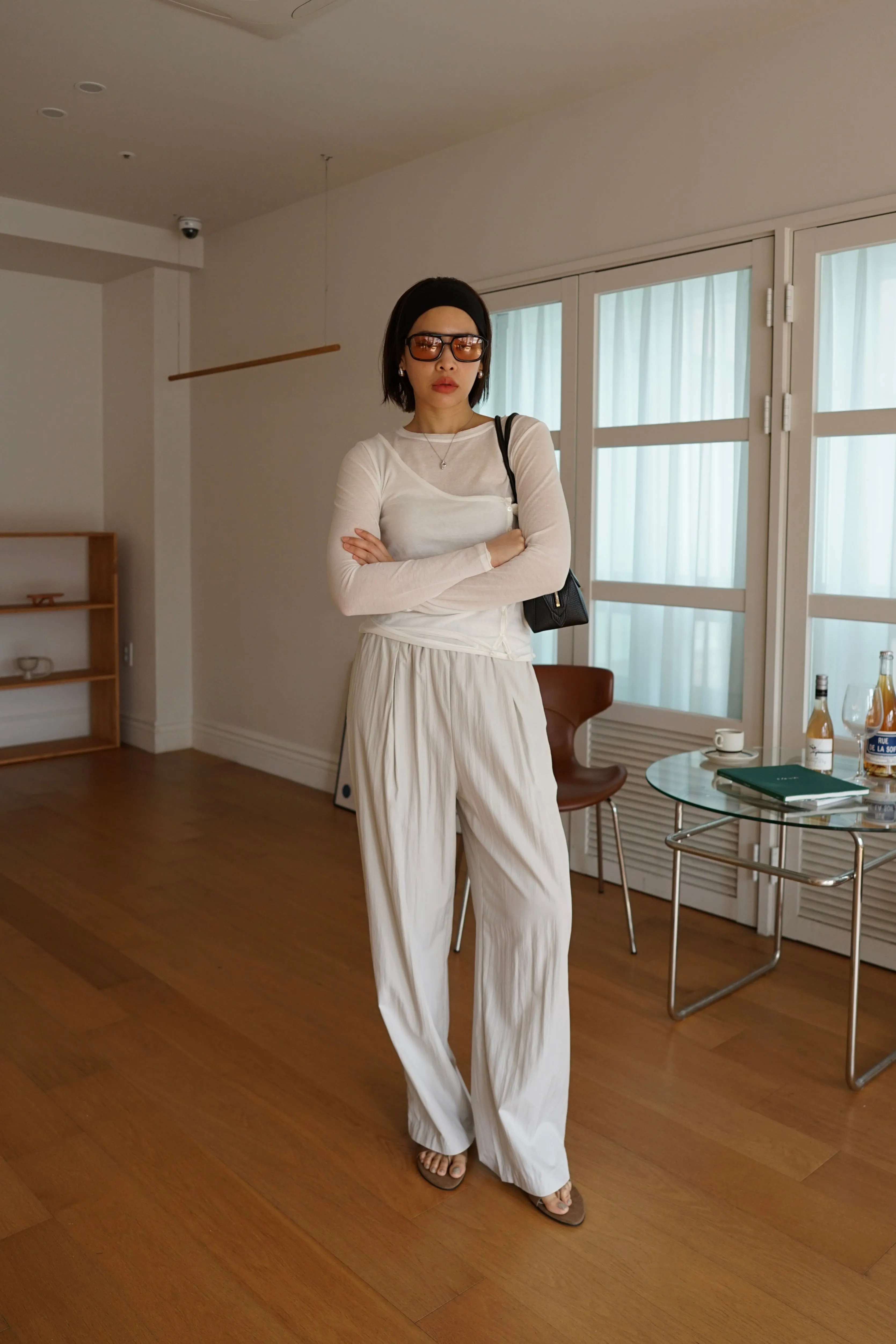 double-layer lightweight long sleeve tee