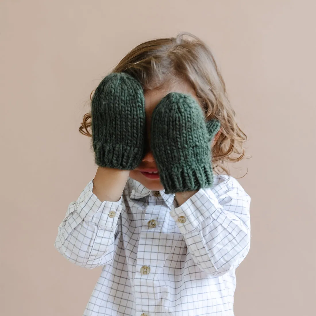 Hand Knit Mittens - Olive by The Blueberry Hill