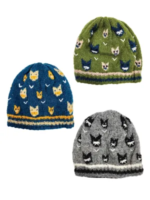 Handmade Knit Beanie Hat Cat