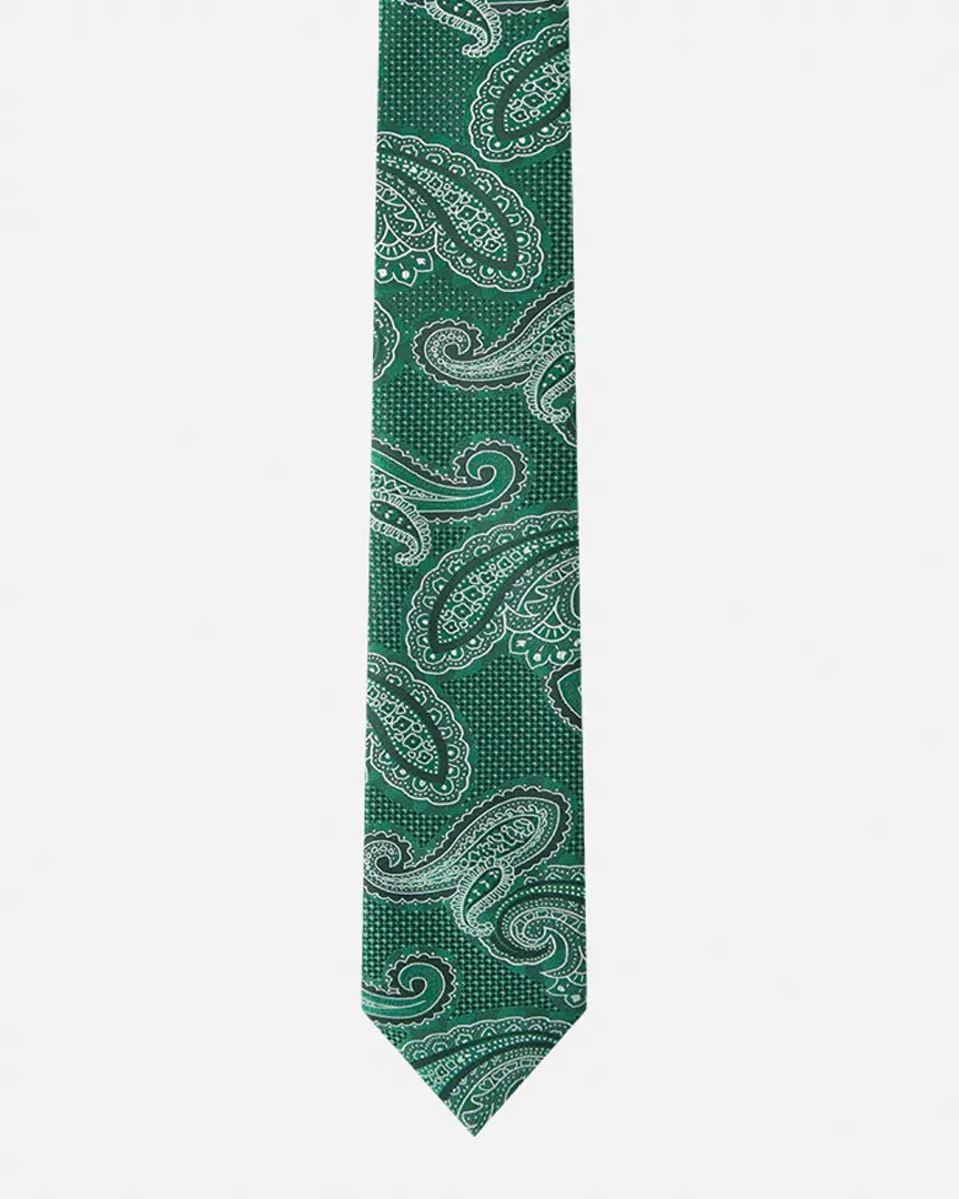 Immortal Paisley Tie Green