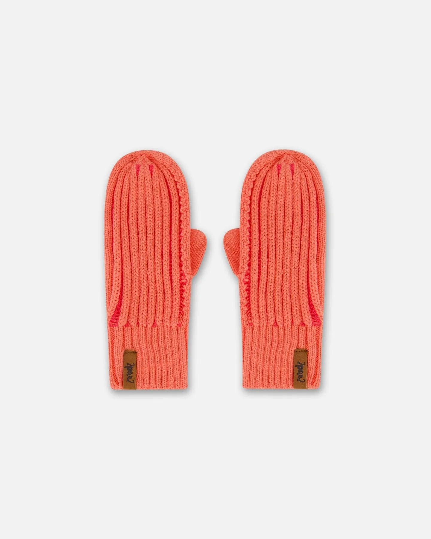 Knit Mittens Coral