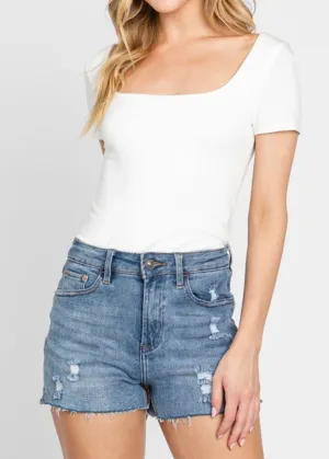 Lydia Square Neck Double Layer Bodysuit