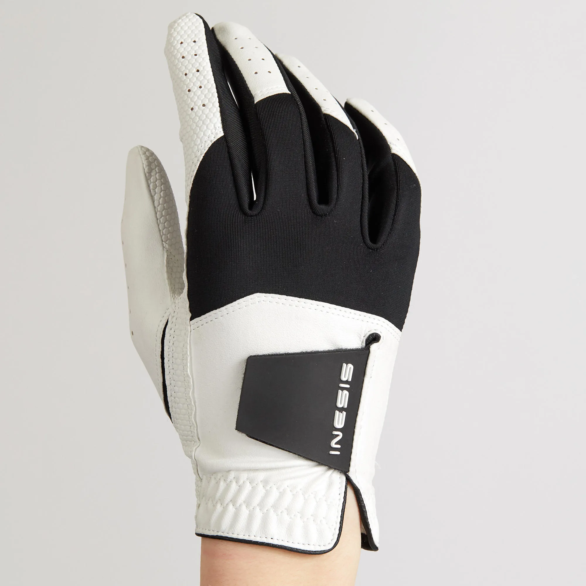 Men's Resistance Left Hand Golf Gloves White/Black INESIS, White Black