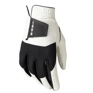 Men's Resistance Left Hand Golf Gloves White/Black INESIS, White Black
