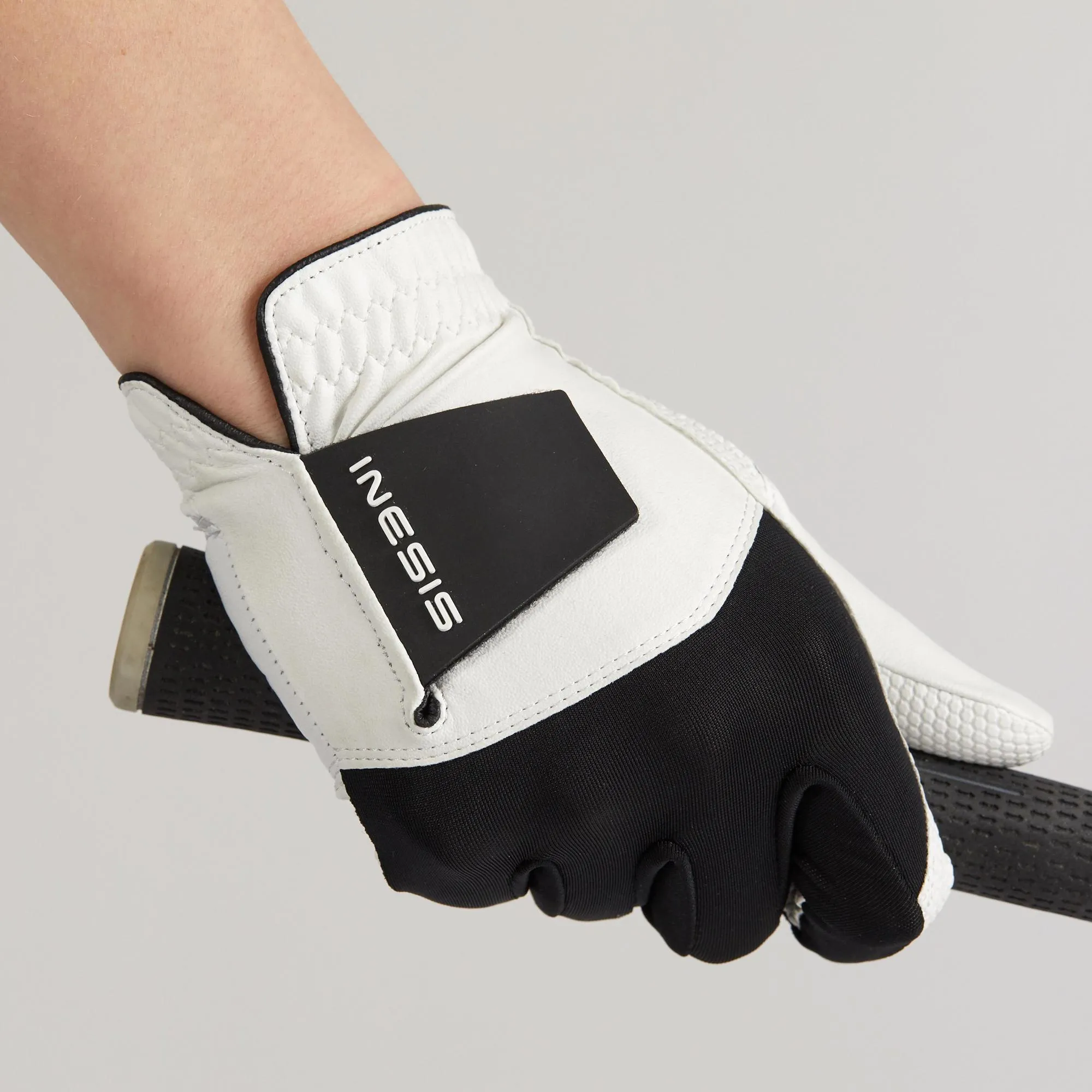 Men's Resistance Left Hand Golf Gloves White/Black INESIS, White Black
