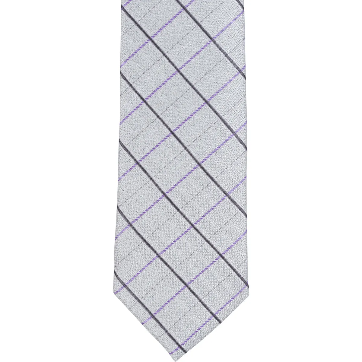 S2 - Gray w/Black/Purple Plaid - Varied Widths
