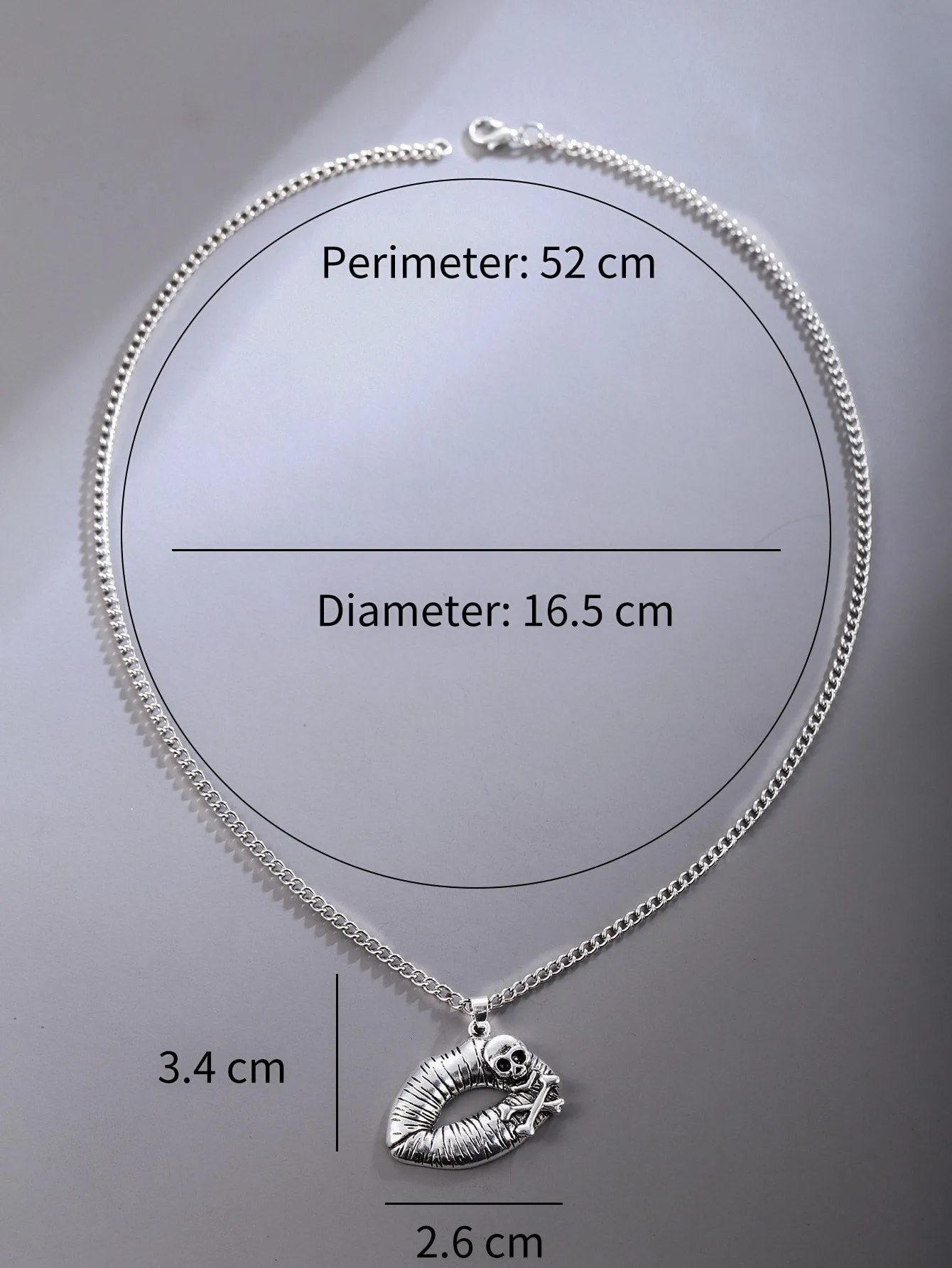 Silver Metal Lips & Skull Pendant Necklace For Men's Party for Men Jewelry for