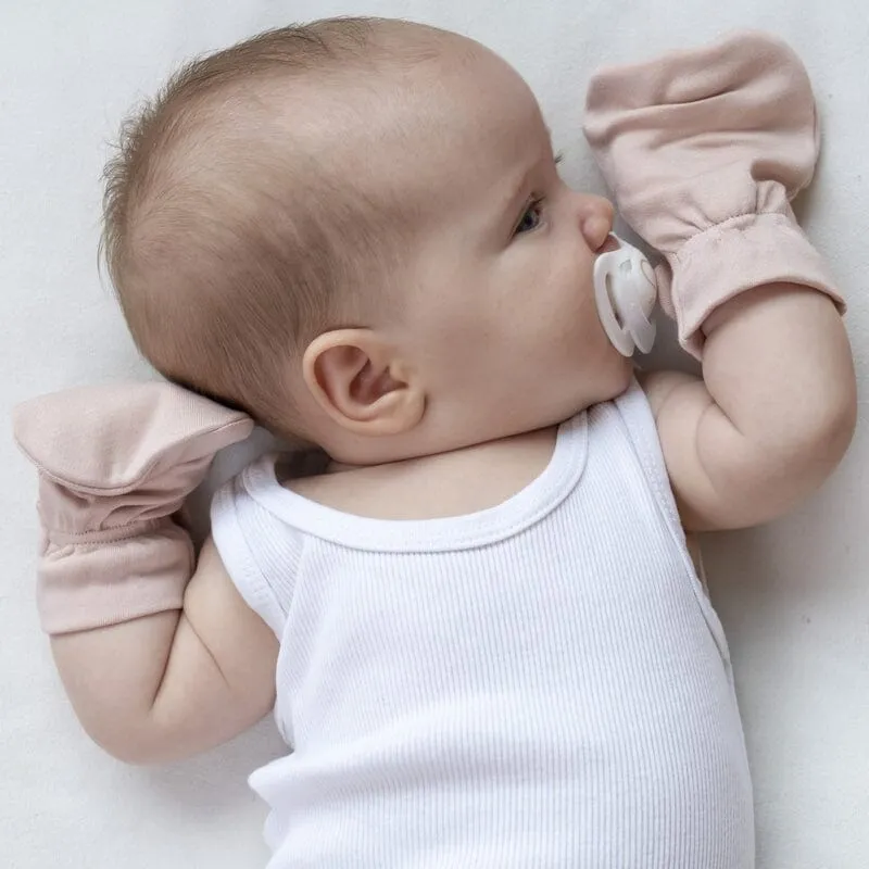 Stay-On Scratch Mitts - Dusty Pink