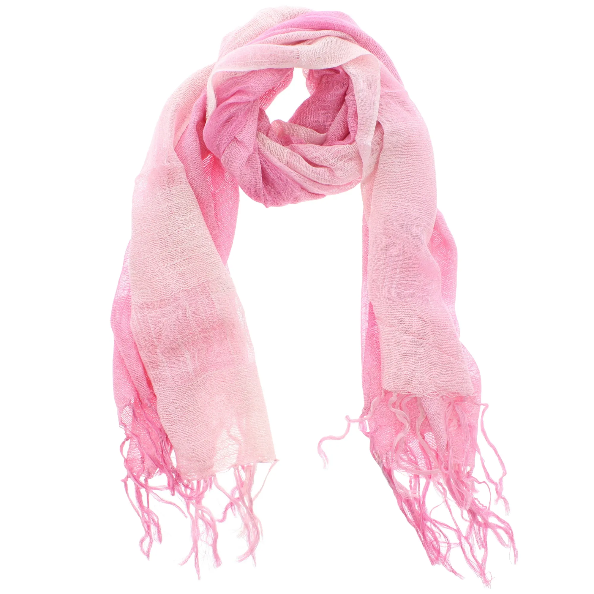 Two Tone Colour Lightweight Scarf with Tassels