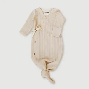 Wool Rib Kimono Gown - Oat